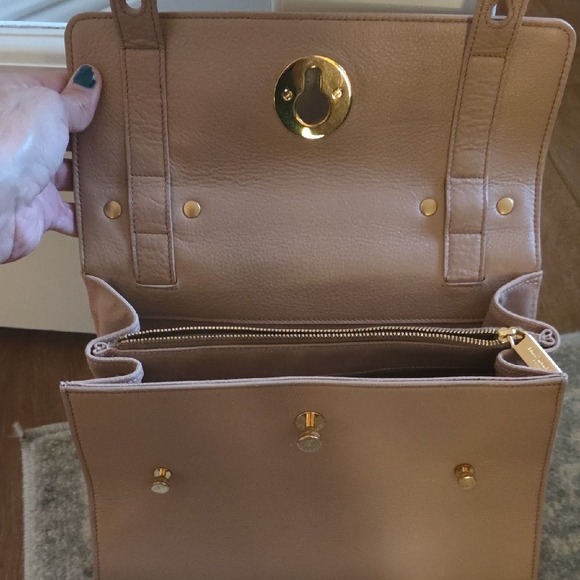 Saint Laurent Beige Top Handle Small Leather Muse Two Bag with Gold Accents - Picture 9 of 17